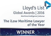 Maritime Lawyer of the Year. Also won in 2012, 2009, 2008 and 2004